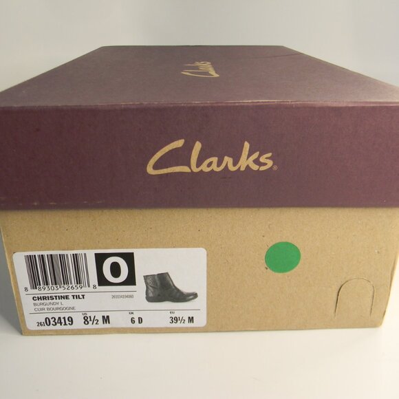 NIB Womens Clarks Christine Tilt Brown Leather Upper Boots Size 8.5M - Picture 9 of 10